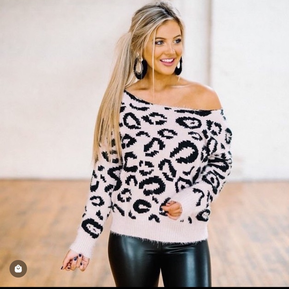 Black and white leopard sweater